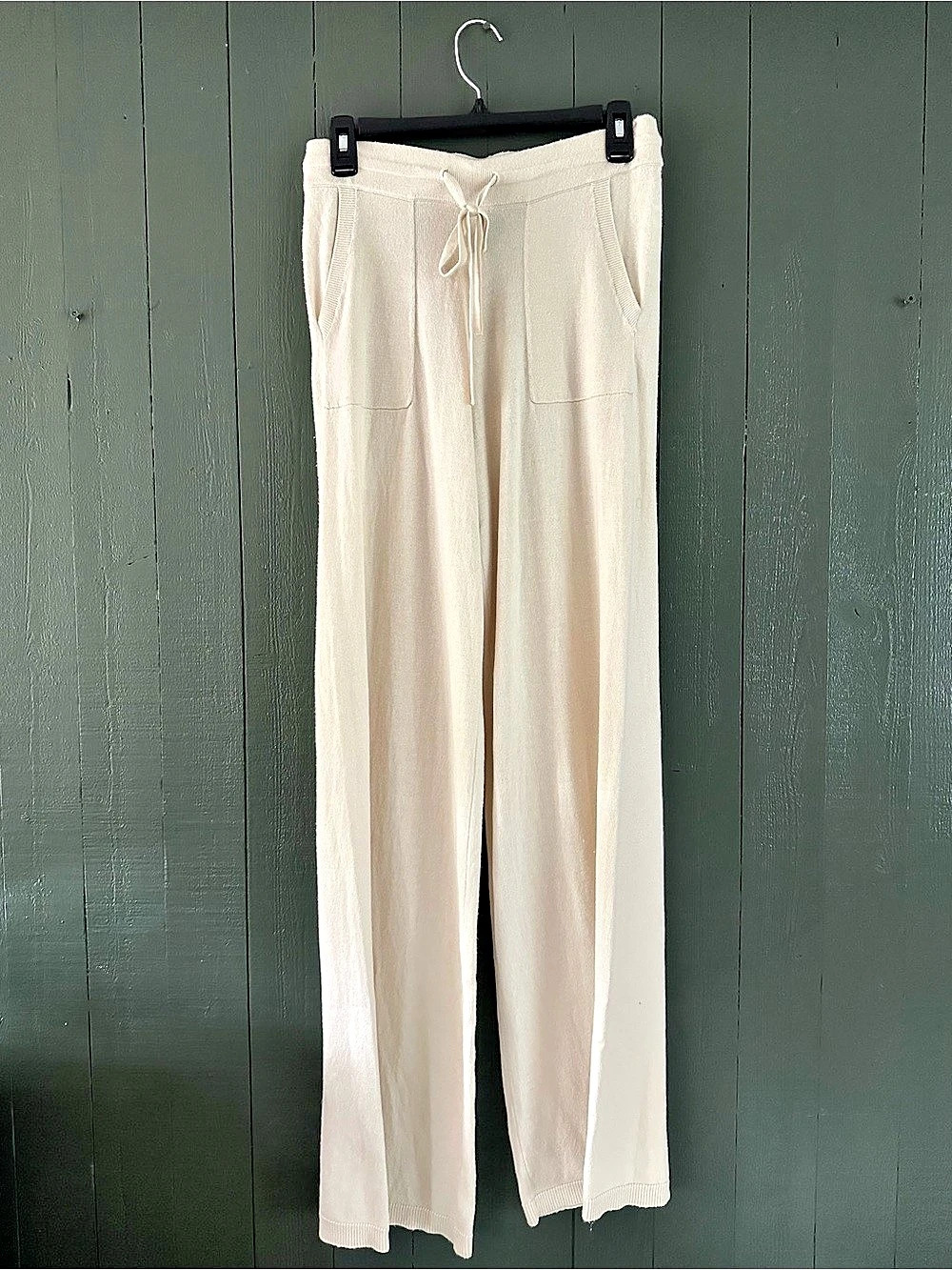 Splendid Wide Leg Knit Pants in Cream